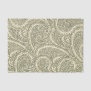 Elegant Paisley Ornate intricate black and white Tissue Paper