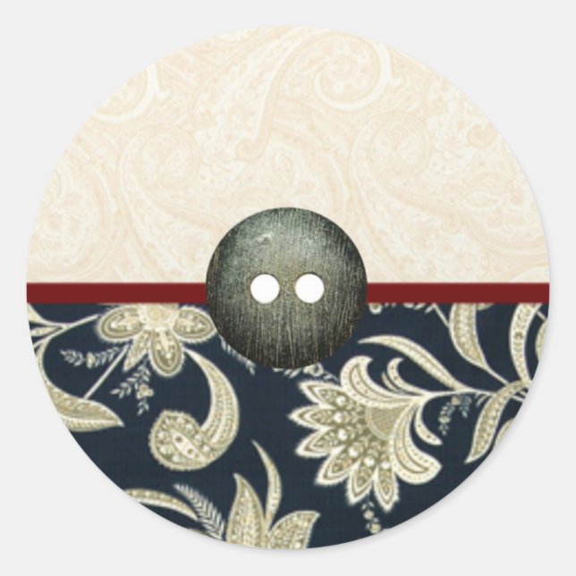 Elegant Paisley Tapestry Business Stickers (Front)