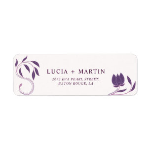 Elegant Paisley Violet Wedding Return Address Label