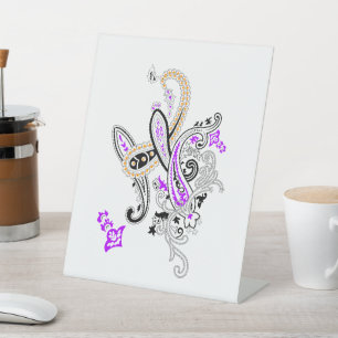Elegant Paisley Wedding Pedestal Sign