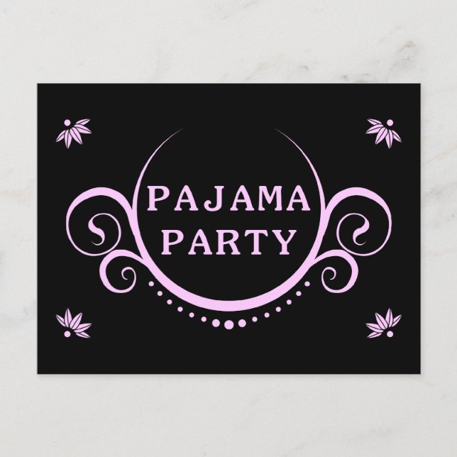 elegant pajama party invitation (Front)