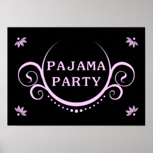 elegant pajama party invitation poster