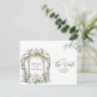Elegant Palace Greenery Save the Date