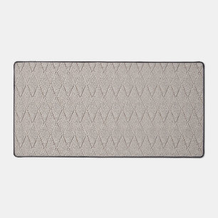 Elegant Pale Cream Faux Diamond Knit Pattern Desk Mat