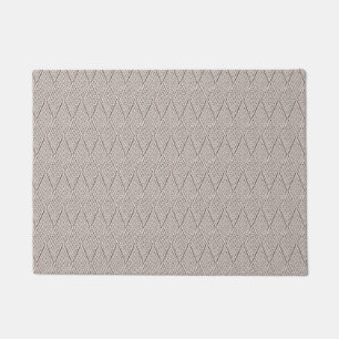 Elegant Pale Cream Faux Diamond Knit Pattern  Doormat