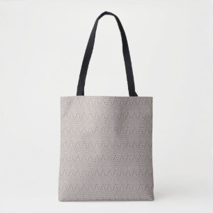 Elegant Pale Cream Faux Diamond Knit Pattern Tote Bag