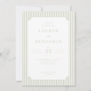 Elegant Pale Green Minimalist Wedding Invitation