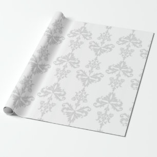 Elegant Pale Grey and White Wedding Wrapping Paper