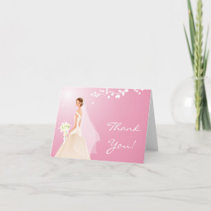 Elegant Pale Pink Bride Thank You Note Card