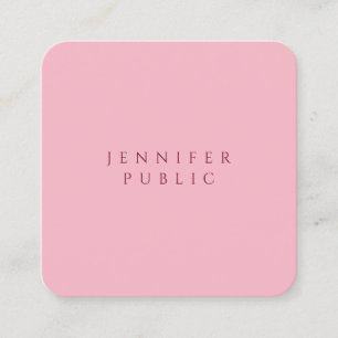 Elegant Pale Pink Modern Simple Design Template Square Business Card