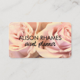 elegant pale pink rose petals custom business card