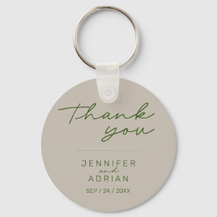 Elegant Pale Silver Minimal Wedding keychain