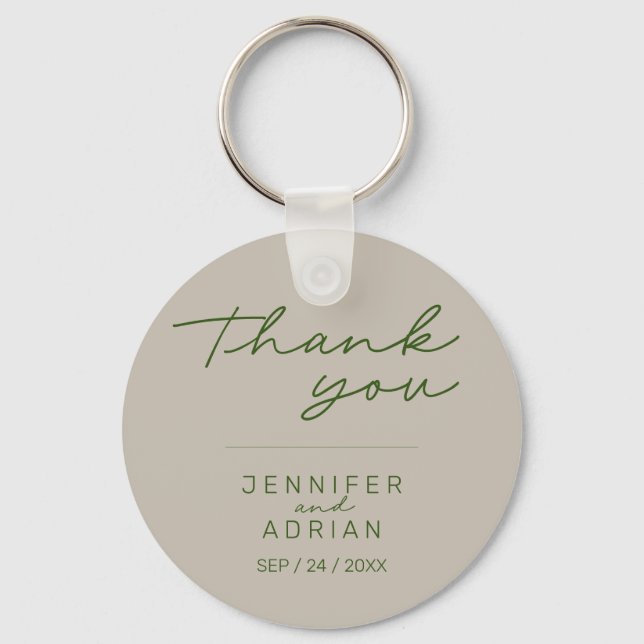 Elegant  Pale Silver Minimal Wedding keychain  (Front)