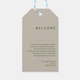 Elegant Pale Silver Minimal Wedding Welcome Gift Tags