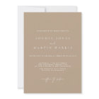 Elegant Pale Taupe Minimalist Wedding Invitation