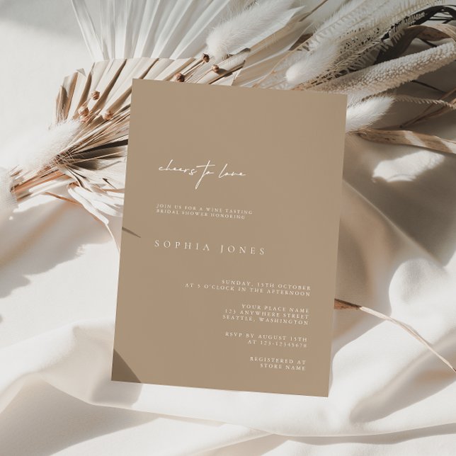 Elegant Pale Taupe Modern Bridal Shower Invitation (Creator Uploaded)