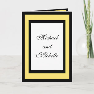 Elegant Pale Yellow Black White Enagement Party Invitation