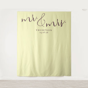 Elegant Pale Yellow Calligraphy Tapestry
