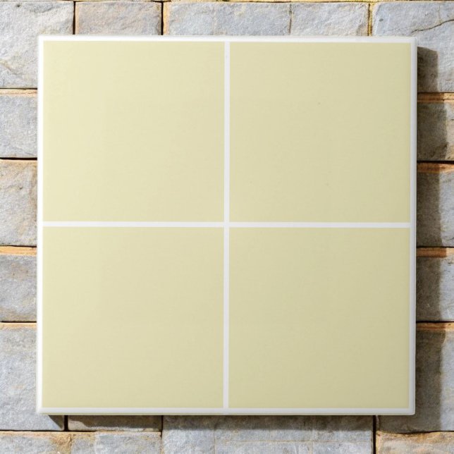 Elegant Pale Yellow Chequered Modern & Minimalist  Ceramic Tile (Creator Uploaded)