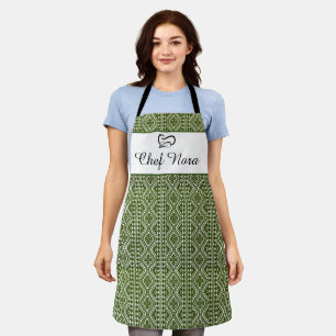 Elegant Palestinian Tateez in Green  Apron