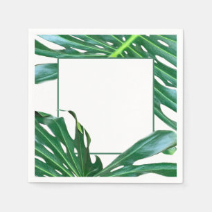 Elegant Palm Leaf tropical jungle rainforest leaf Napkin