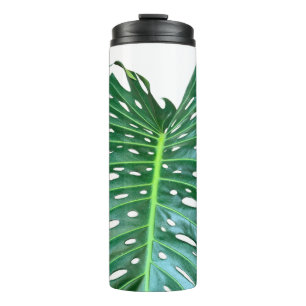 Elegant Palm Leaf tropical jungle rainforest leaf Thermal Tumbler