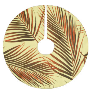 Elegant Palm Repeat Pattern Design Brushed Polyester Tree Skirt