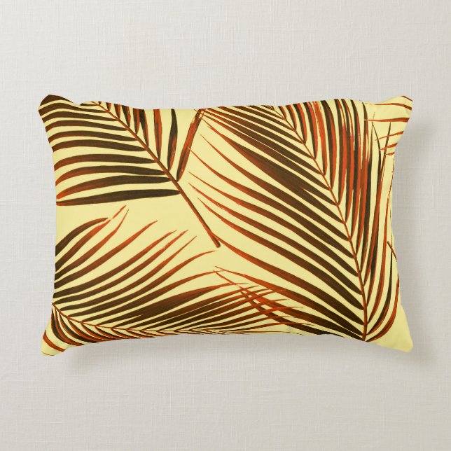 Elegant Palm Repeat Pattern Design Decorative Cushion (Front)