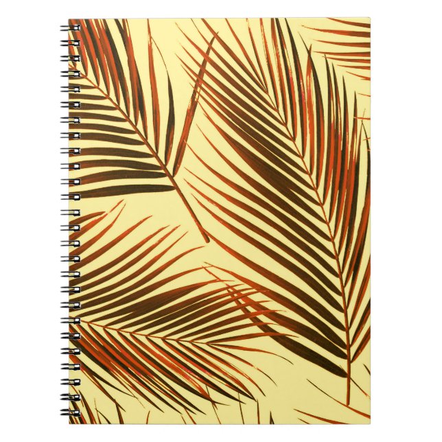 Elegant Palm Repeat Pattern Design Notebook (Front)