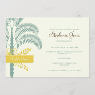 Elegant Palm Tree Bridal Shower Invitation