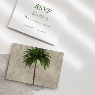 Elegant  Palm Tree  Chic Wedding RSVP