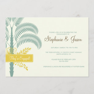 Elegant Palm Tree Engagement Party Invitation