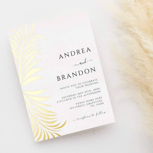 Elegant Palm Tree Leaves Wedding All in One Gold (Creator Uploaded)