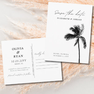 Elegant Palm Tree Save the Date Postcard