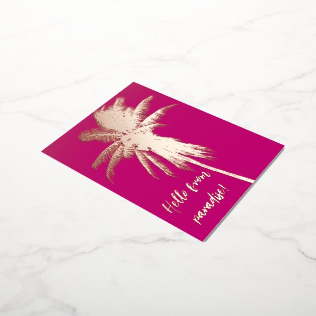 Elegant Palm tree Travel Postcard (Rotated)