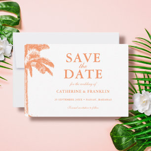 Elegant Palm Tree Tropical Wedding Save The Date