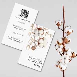 Elegant Pampas Cotton Boho Floral Business Card