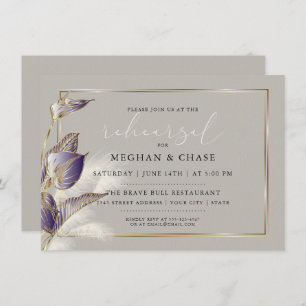 Elegant Pampas Grass Amethyst Anthurium Invitation