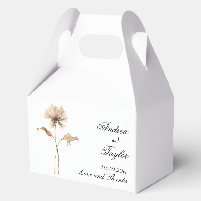 Elegant Pampas Grass Wedding Favour Box (Front)