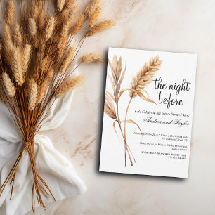 Elegant Pampas Grass Wedding Rehearsal Dinner  Invitation