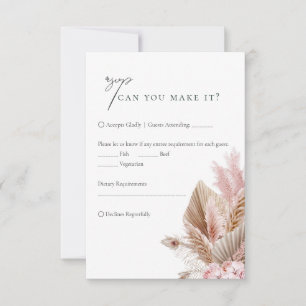 Elegant Pampas Grass Wedding RSVP Card