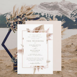 Elegant Pampas Wedding Invitation