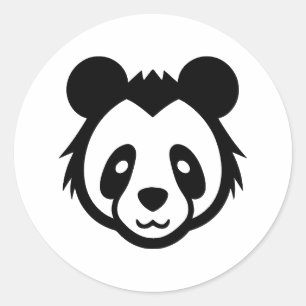 Elegant Panda Art in Minimalist Style Classic Round Sticker