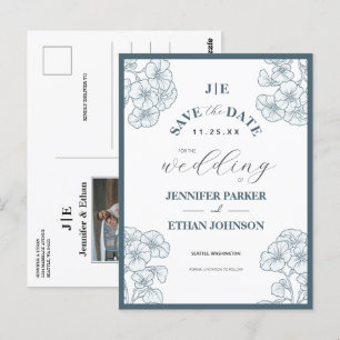 Elegant Pansy Botanical Photo Save The Date Postcard