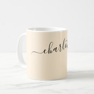 Elegant Papaya Whip Colour Modern Name Personalise Coffee Mug