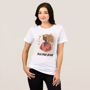 Elegant Paper-Cut Woman with Flowing Hair Tri-Blend Shirt