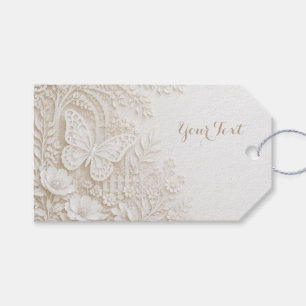 Elegant Papercut Butterfly with Floral Frame Gift Tags
