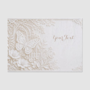 Elegant Papercut Butterfly with Floral Frame Tissue Paper