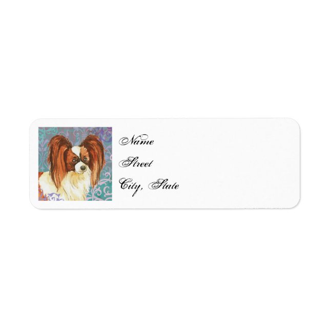 Elegant Papillon Return Address Label (Front)