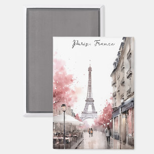 Elegant Paris France Eiffel Tower Painting Magnet